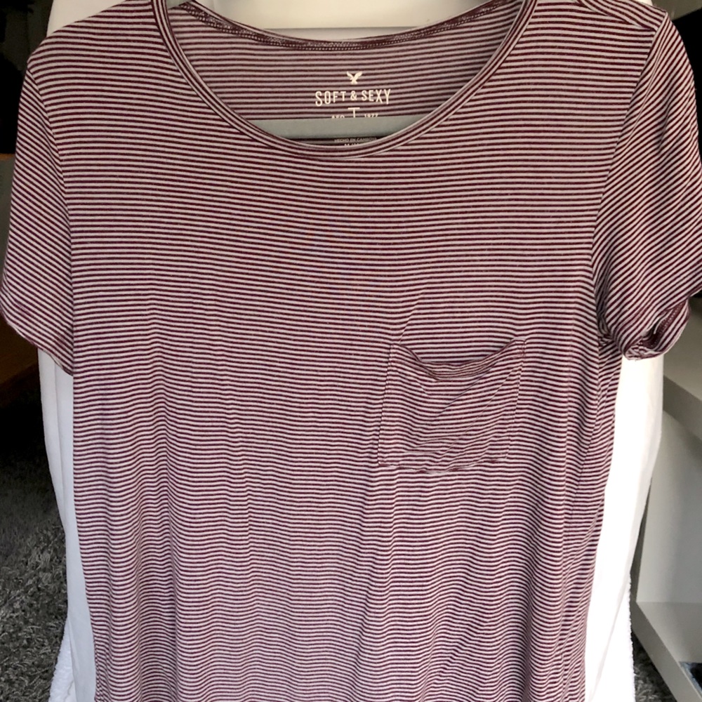 Striped short sleeve tee shirt